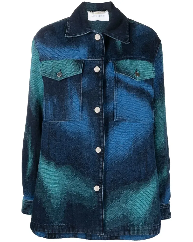 Alberta Ferretti Jeansjacke mit abstraktem Print - Blau Blau