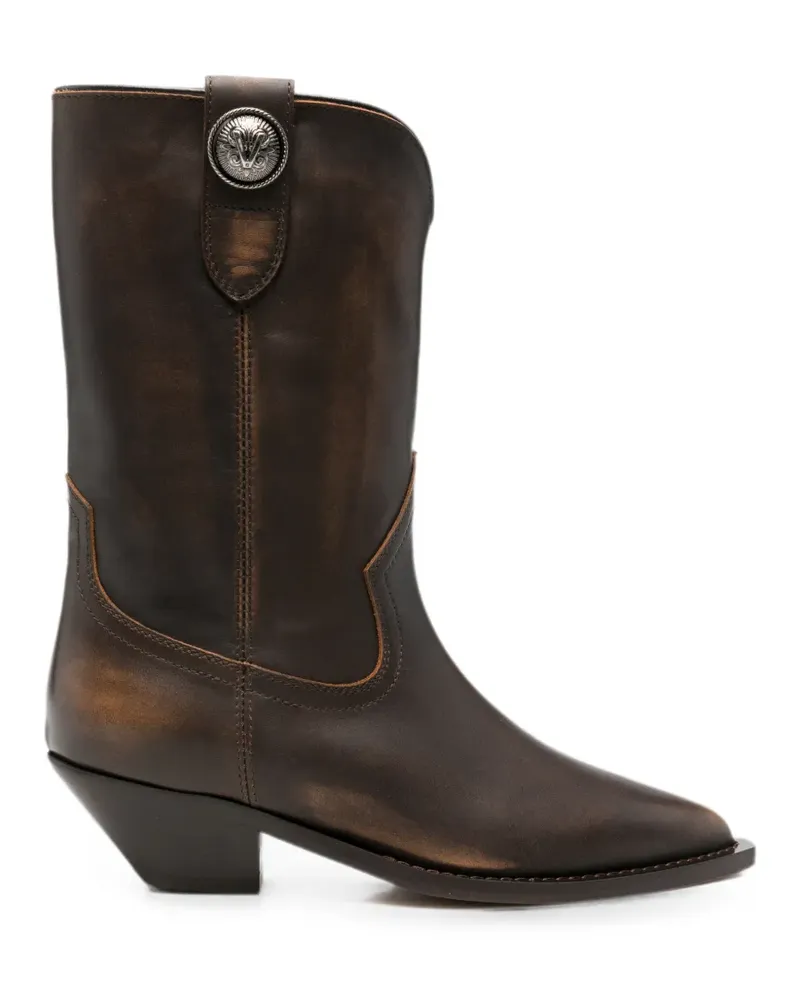 Via Roma 15 Cowboystiefel mit spitzer Kappe - Braun Braun