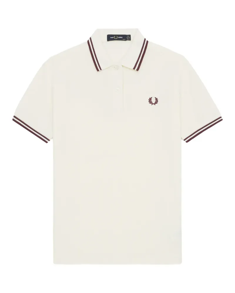 Fred Perry Piqué-Poloshirt mit Zwillingsspitze - Weiß Weiß