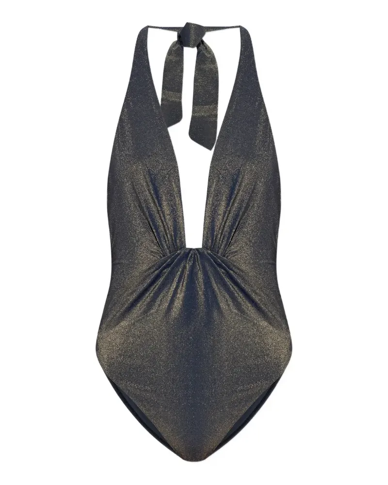 Zimmermann metallic-effect halterneck swimsuit - Blau Blau