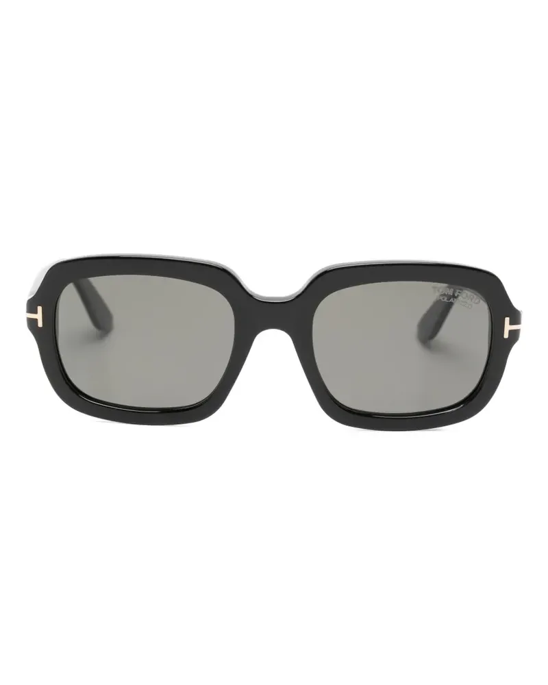 Tom Ford Sonnenbrille mit geometrischem Gestell - Schwarz Schwarz