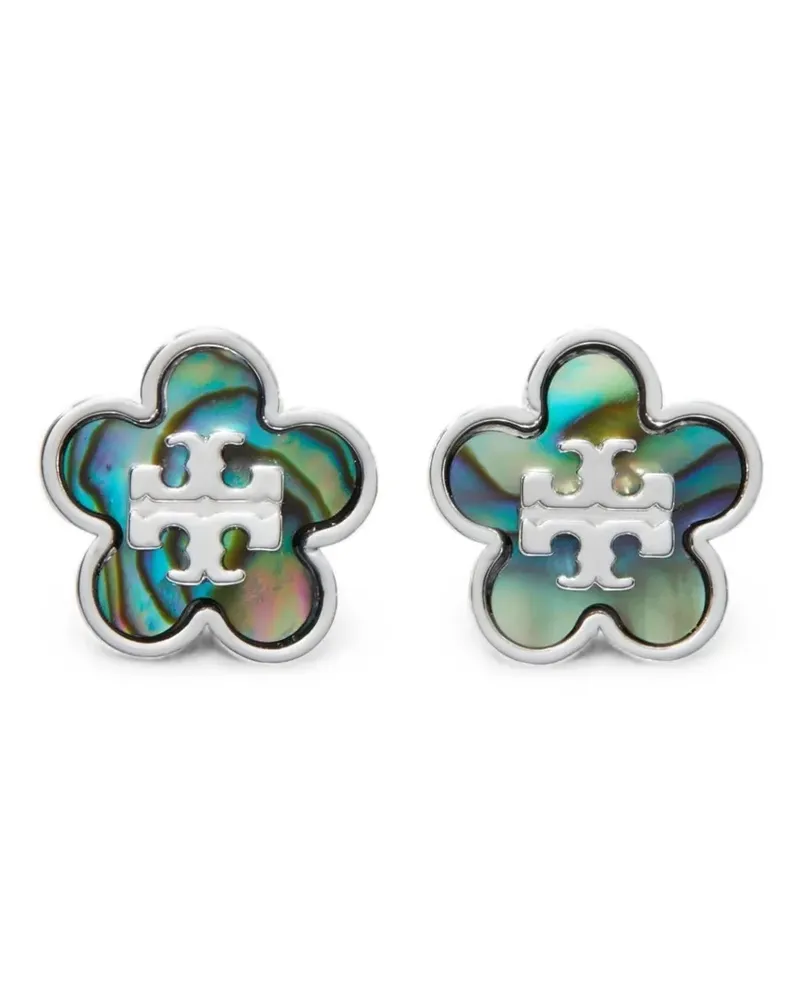 Tory Burch Forget Me Not Mother of Pearl stud earrings. - Silber Silber