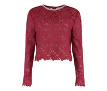 Spitzentop mit Kristallen - Rot