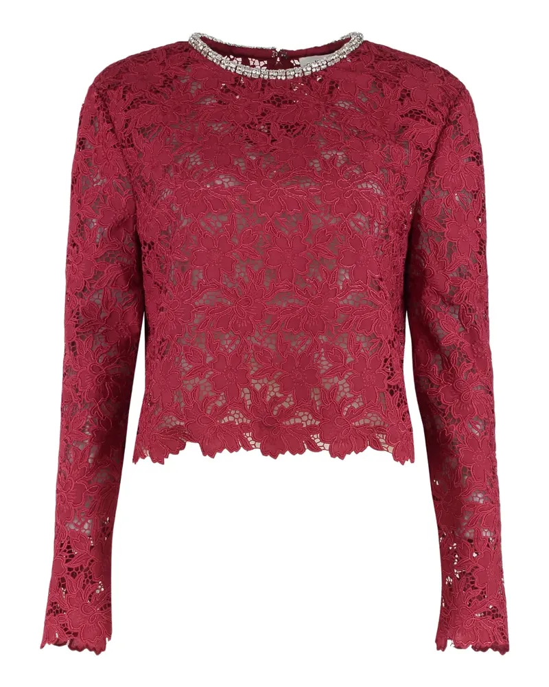 Self-Portrait lace crystals-detail top - Rot Rot
