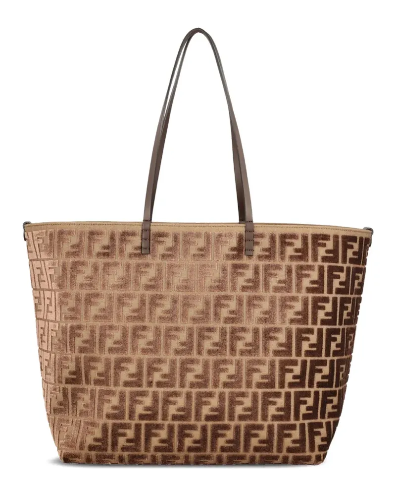 Fendi Tote Bag aus Samt mit FF - Braun Braun
