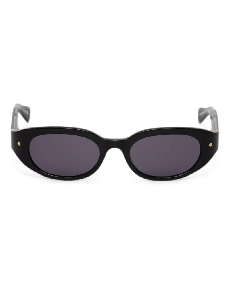 AllSaints logo-plaque oval-frame sunglasses - Schwarz Schwarz