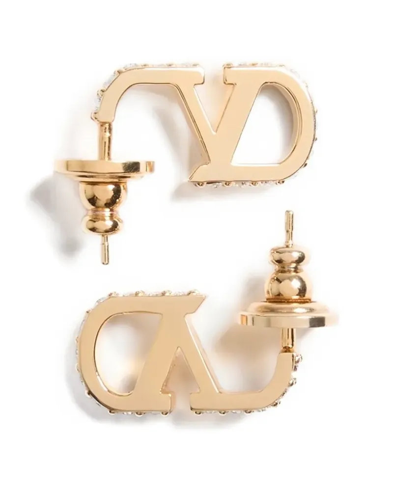Valentino Garavani VLogo Signature metal and Swarovski® crystal earrings - Gold Gold
