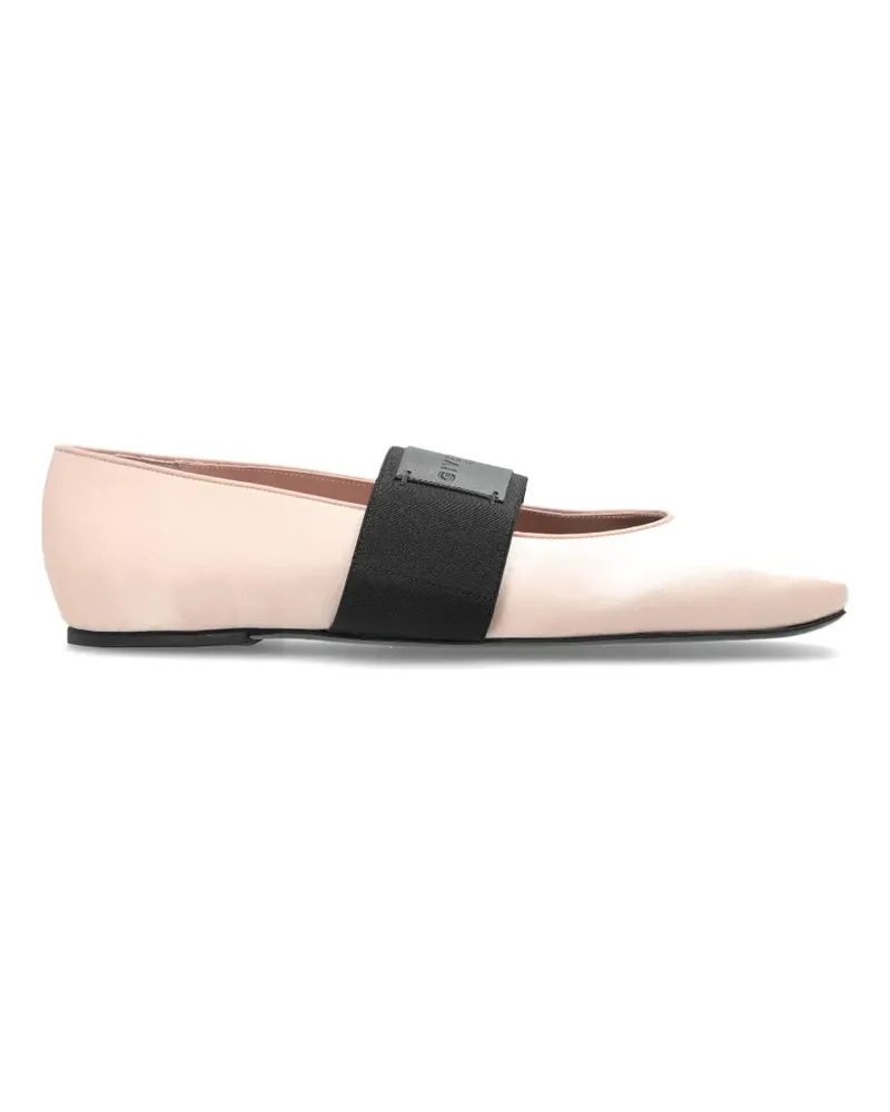 Givenchy logo-patch elasticated-strap ballet flats - Rosa Rosa