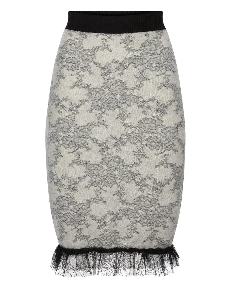 Nina Ricci Midirock mit Muster - Grau Grau