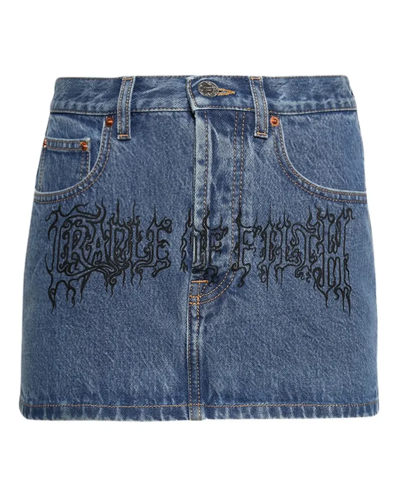 VETEMENTS Kurzer Jeansrock mit Stickerei - Blau Blau