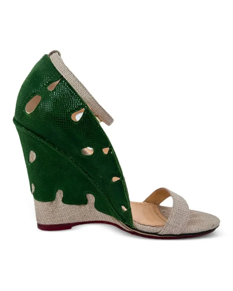 Charlotte Olympia Leaf Accent Wedge-Sandalen - Grün Grün