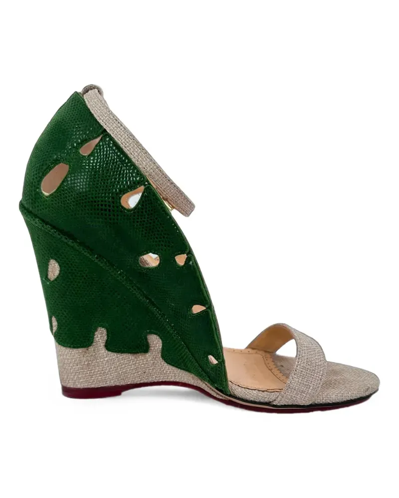 Charlotte Olympia Leaf Accent wedge sandals - Grün Grün