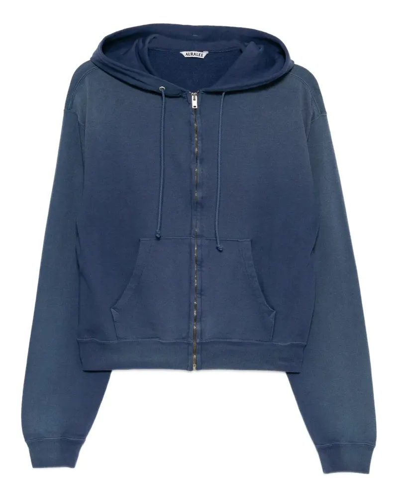 AURALEE pima-cotton dyed zip hoodie - Blau Blau