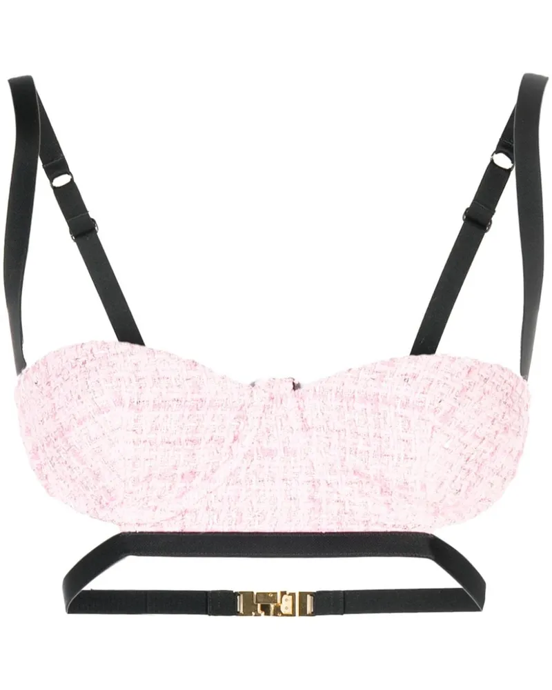 GCDS Bralet aus Tweed Rosa