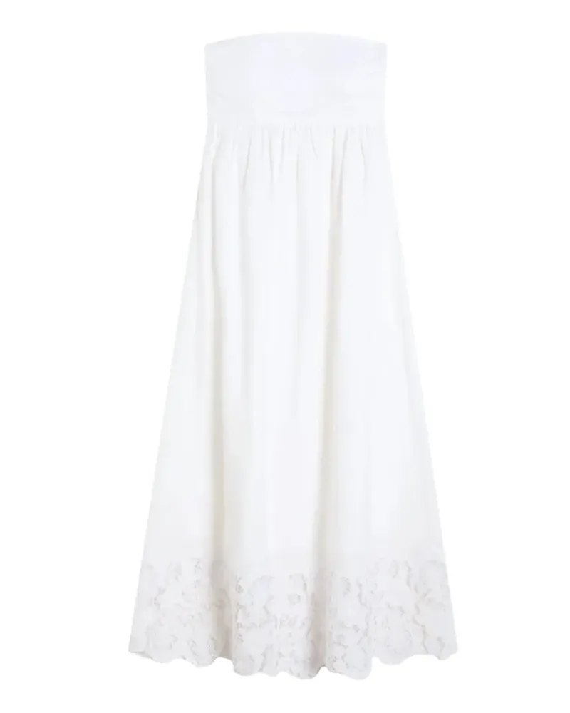 Max Mara Cena strapless lace dress - Weiß Weiß