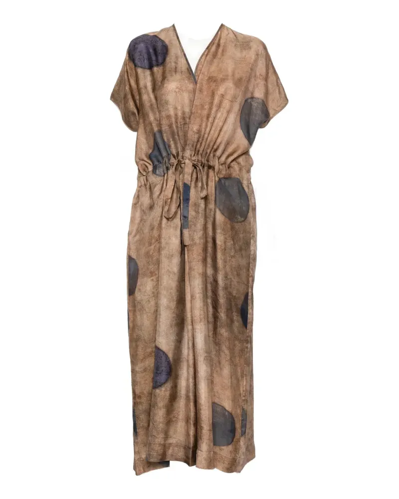 Uma Wang Acre drawstring-waist maxi dress - Braun Braun