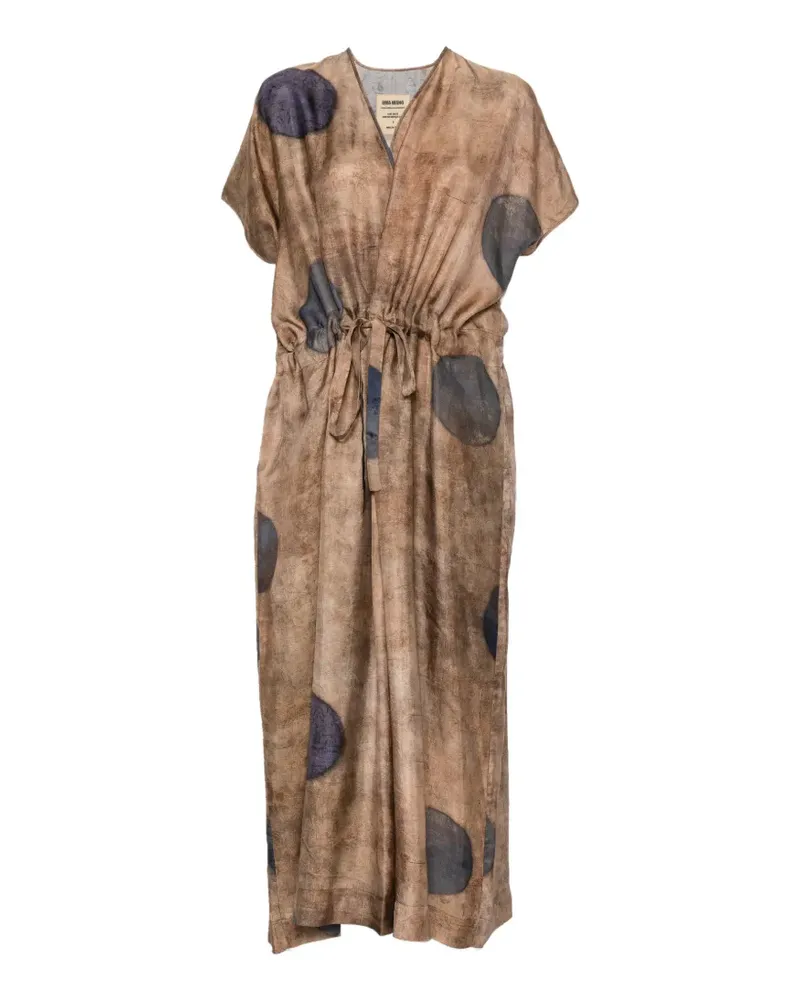 Uma Wang Acre drawstring-waist maxi dress - Braun Braun