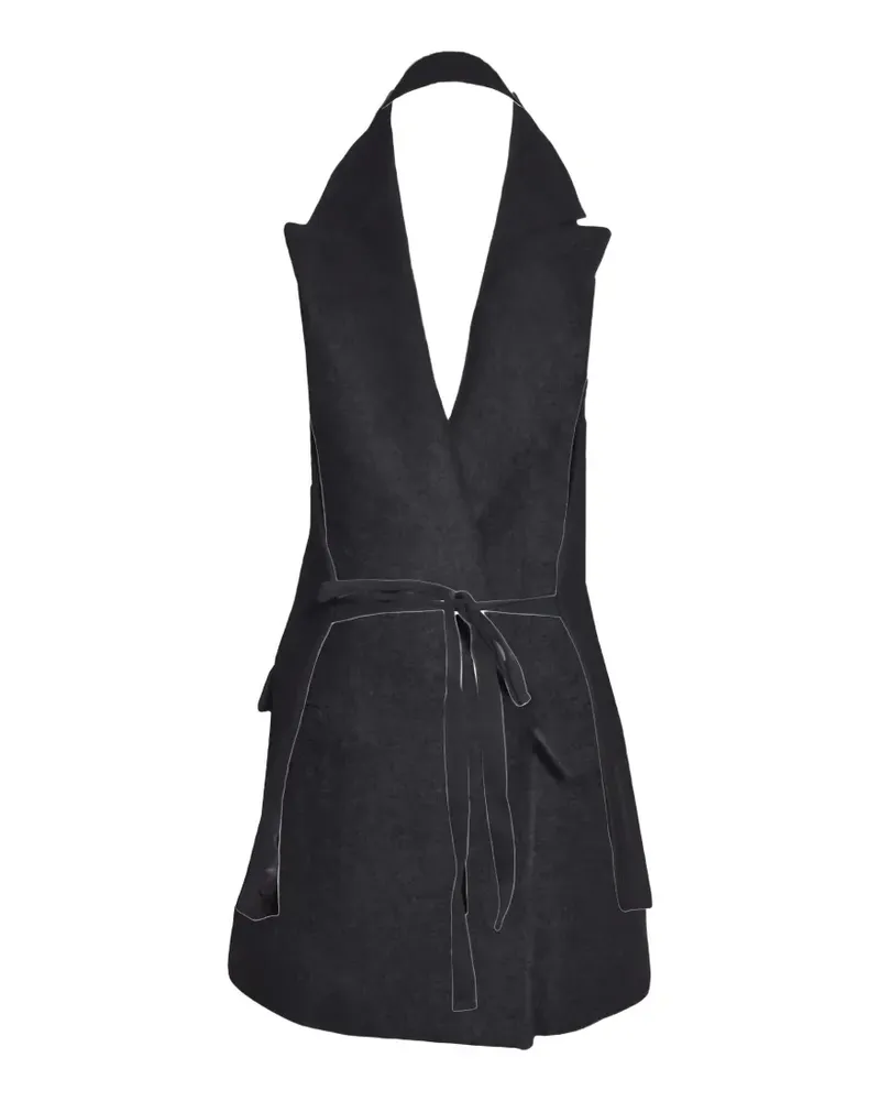 Our Legacy Doppelreihige Neckholder-Weste - Schwarz Schwarz