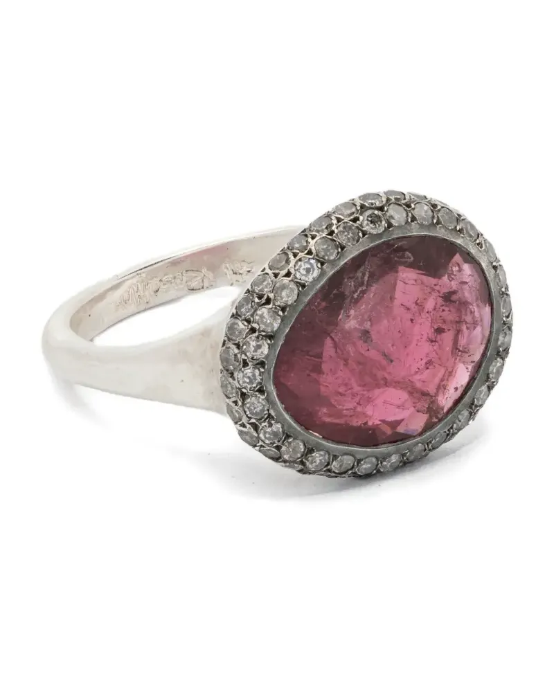 Rosa Maria Ring aus Sterlingsilber mit Diamant und Turmalin Silber