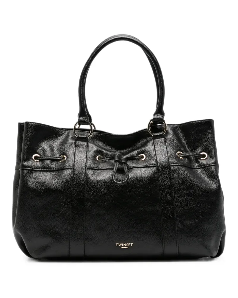 Twin-Set Strukturierte Schultertasche - Grau Grau