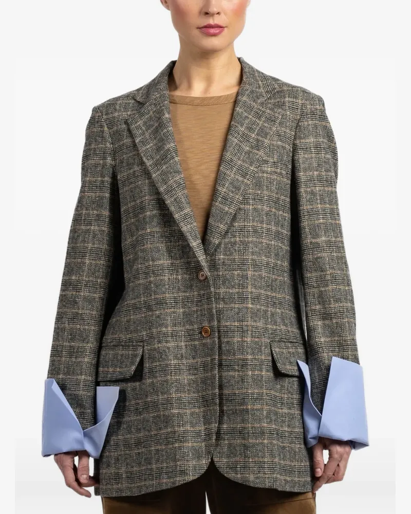 Jejia Birkin check-pattern pocket blazer - Grau Grau