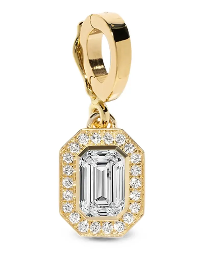 AZLEE silhouette diamond emerald-cut pendant - Gold Gold