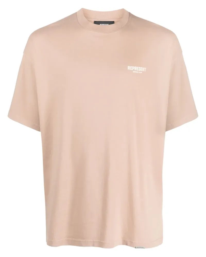 REPRESENT T-Shirt mit Logo-Print - Braun Braun