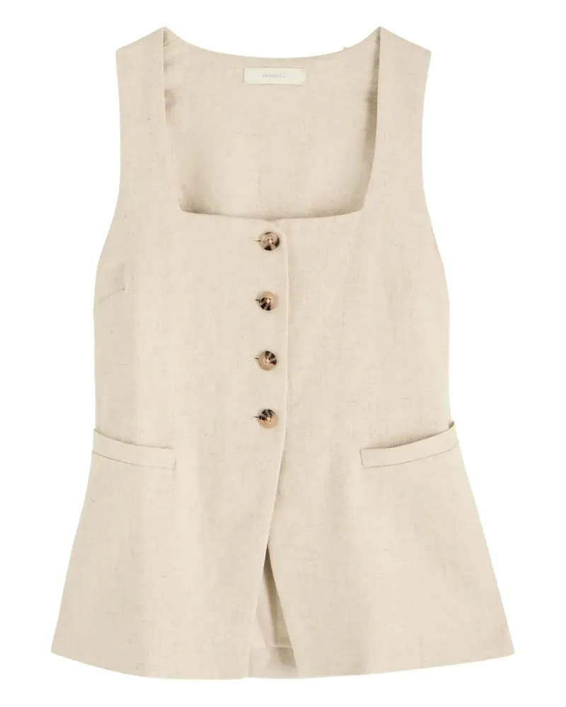 Faithfull The Brand Jackie button vest - Nude Nude