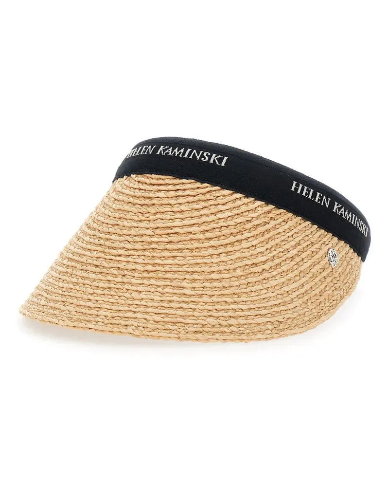 Helen Kaminski woven straw visor hat - Nude Nude