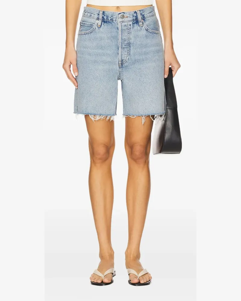 Frame Denim Ausgefranste Jeans-Shorts - Blau Blau