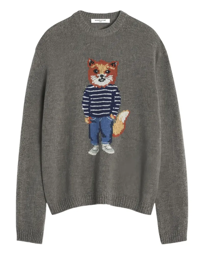 Kitsuné Pullover mit Fuchs-Print - Grau Grau