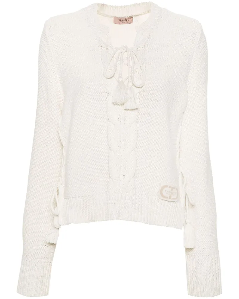 Twin-Set Pullover mit Zopfmuster - Nude Nude