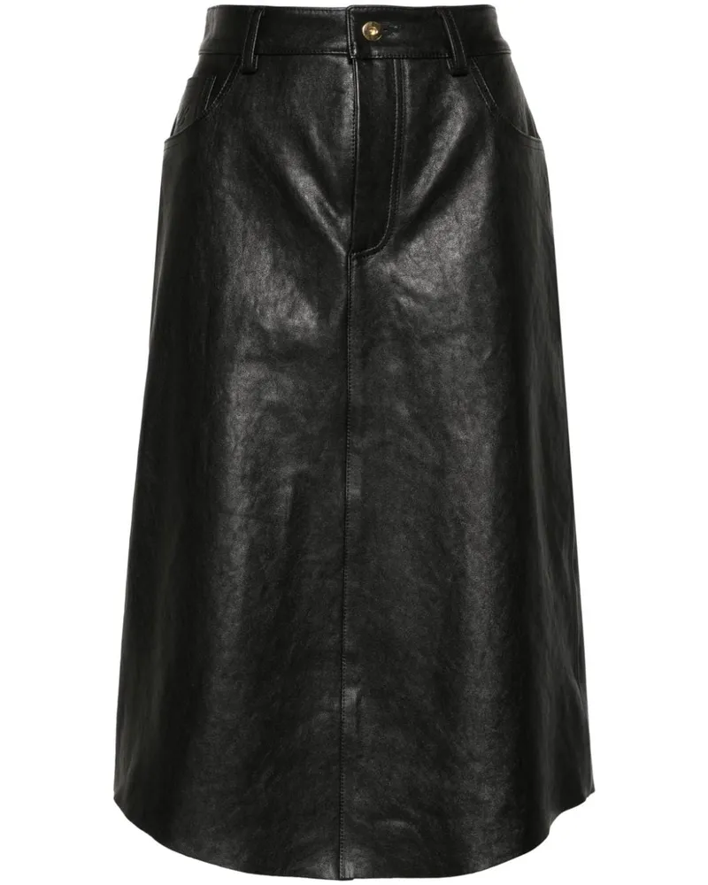 Blumarine Midirock mit Logo-Prägung - Schwarz Schwarz