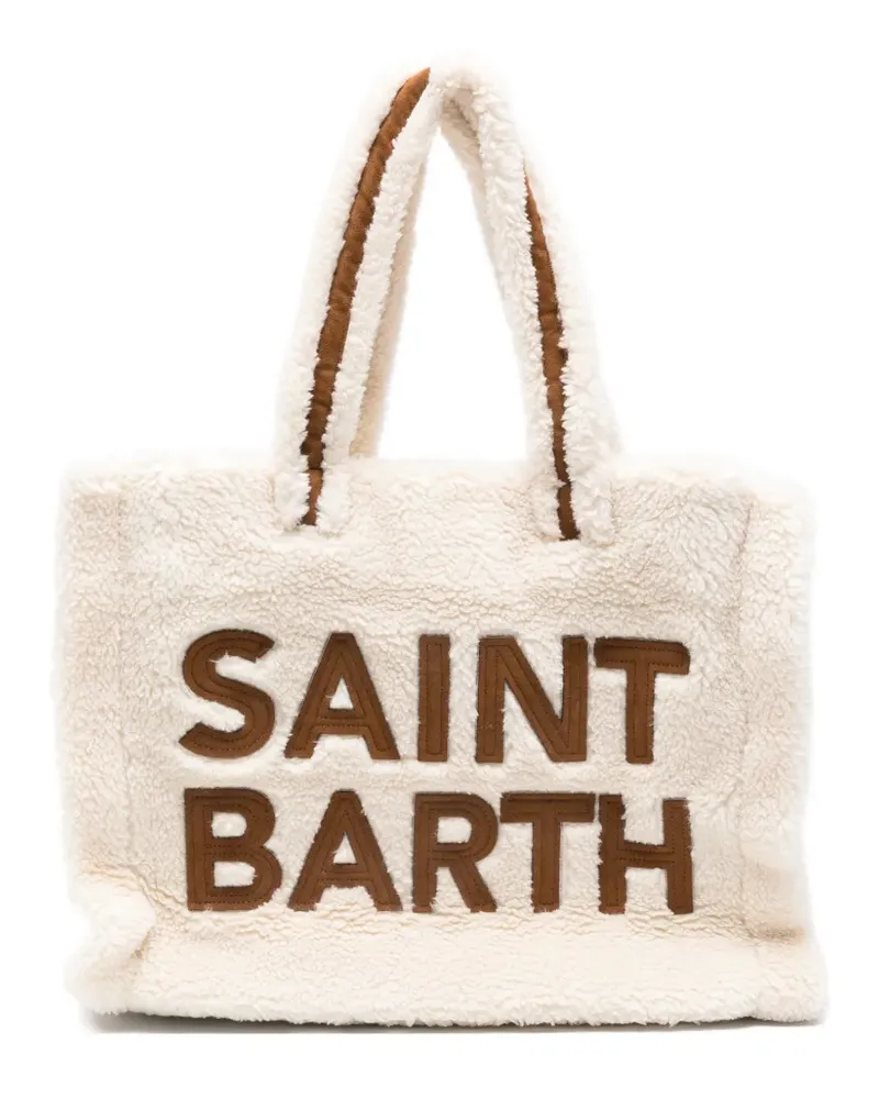 MC2 Saint Barth logo-appliqué top-handles tote bag - Nude Nude