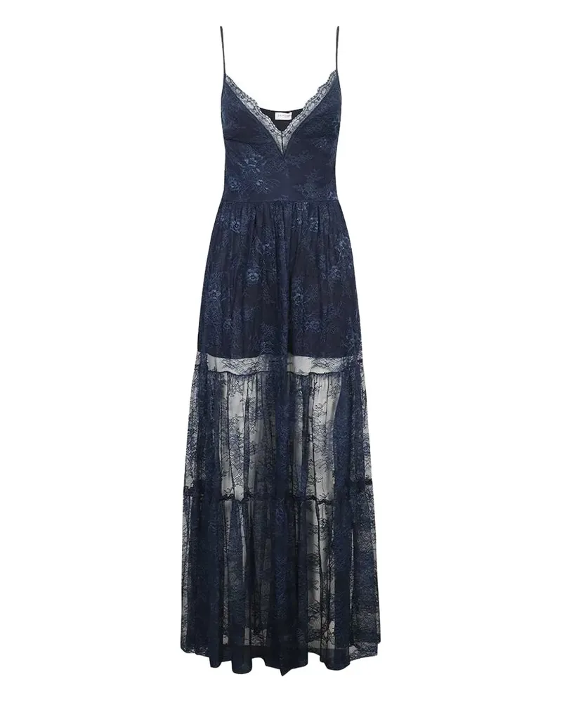 Ermanno Scervino panelled V-neck midi dress - Blau Blau