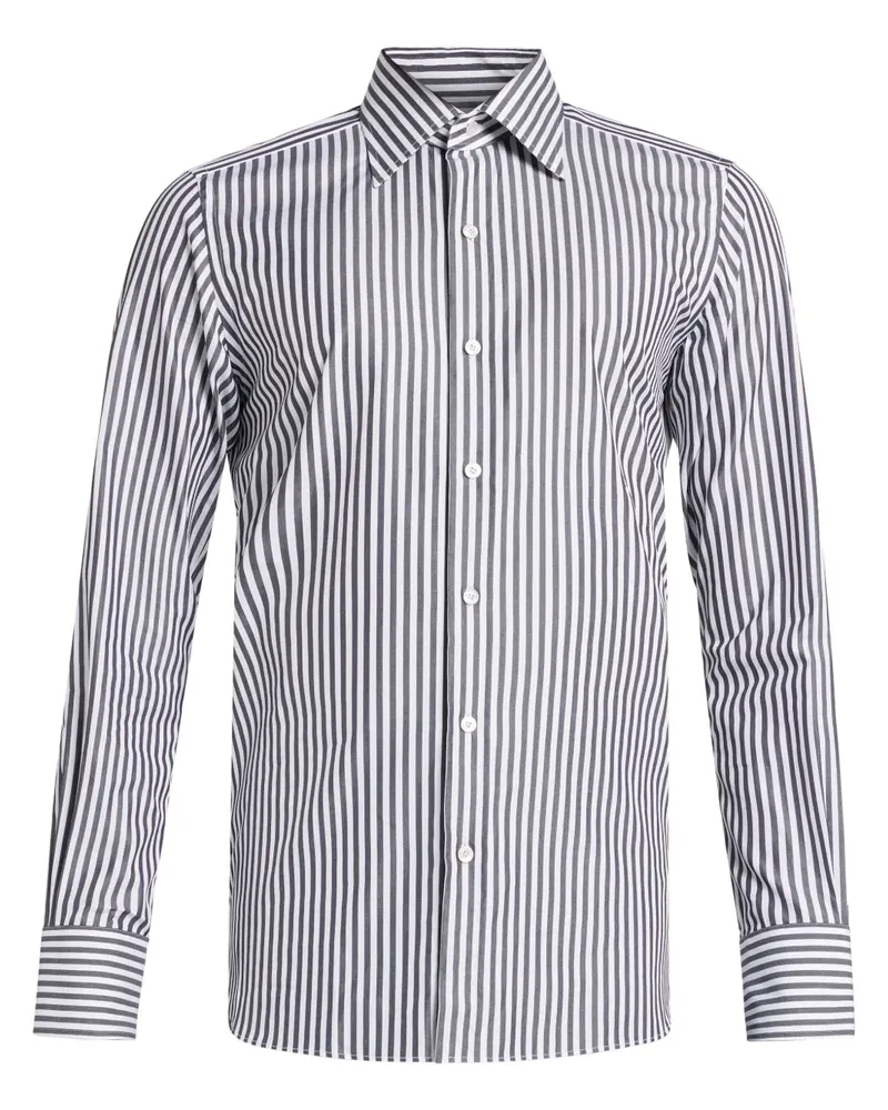 Tom Ford Gestreiftes Hemd - Schwarz Schwarz
