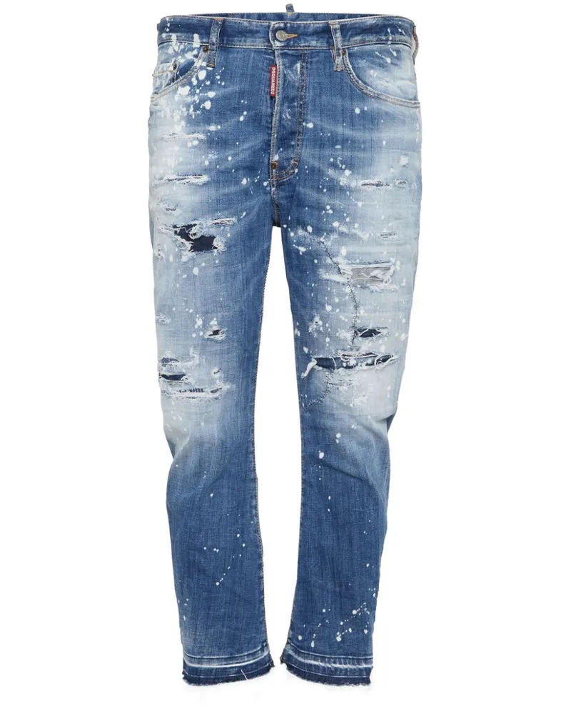 Dsquared2 Gerade Jeans im Distressed-Look - Blau Blau