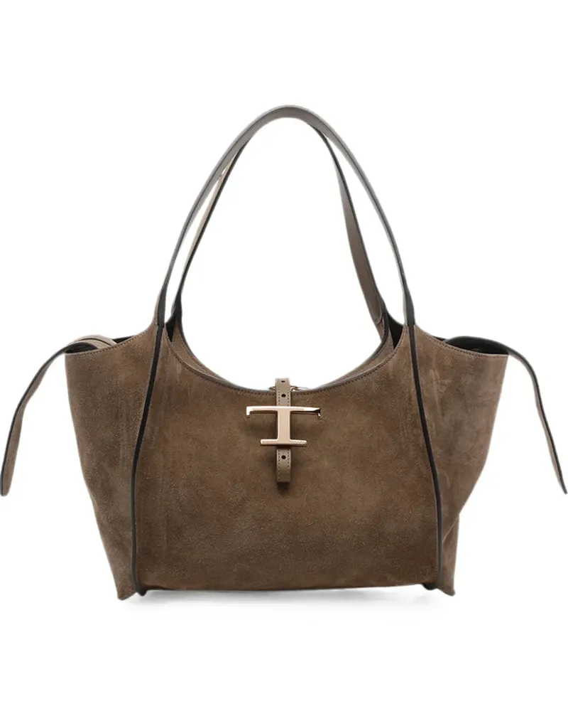 TOD'S T Timeless suede tote bag - Braun Braun