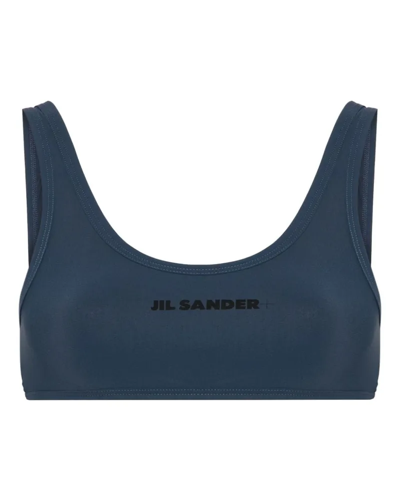 Jil Sander Bikinioberteil mit Logo-Print - Blau Blau