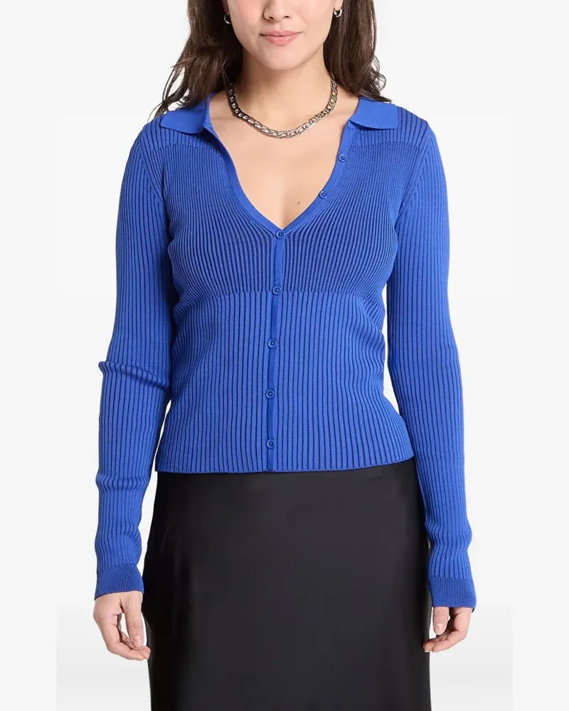 Desigual ribbed-knit button-up cardigan - Blau Blau