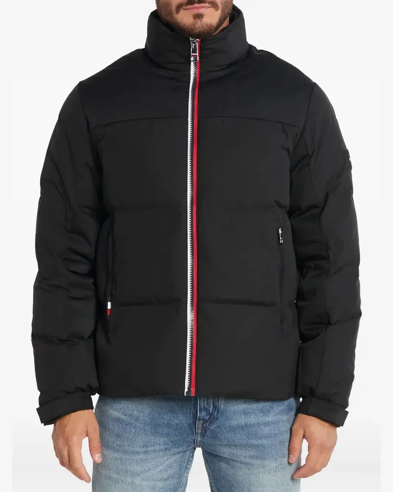 Tommy Hilfiger Wattierte Jacke mit Logo-Verzierung - Schwarz Schwarz