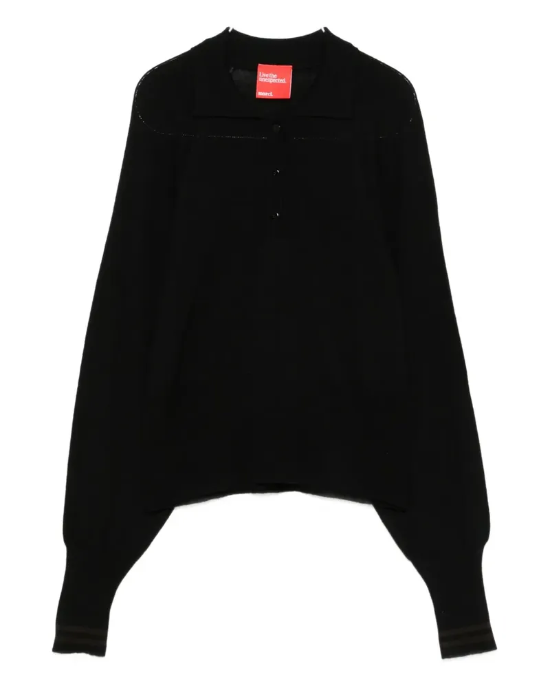 ..,merci Geknöpftes Poloshirt - Schwarz Schwarz
