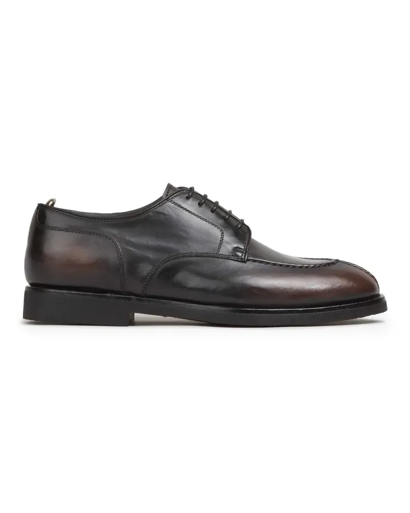 Officine Creative Italia Bariton Flexi apron-toe burnished leather shoes - Schwarz Schwarz