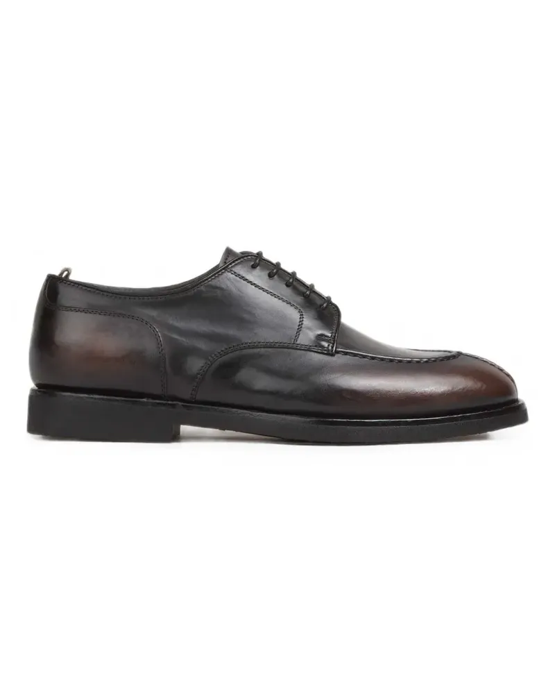 Officine Creative Italia Bariton Flexi apron-toe burnished leather shoes - Schwarz Schwarz