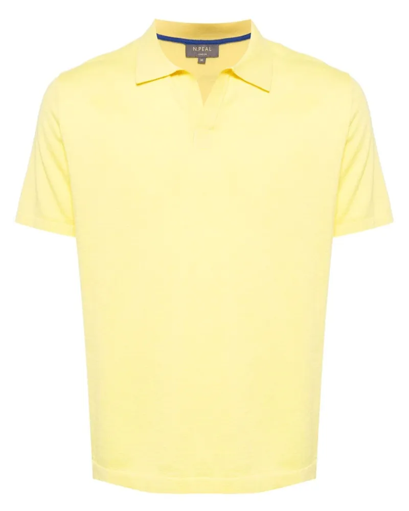 N.Peal Fein gestricktes Poloshirt - Gelb Gelb
