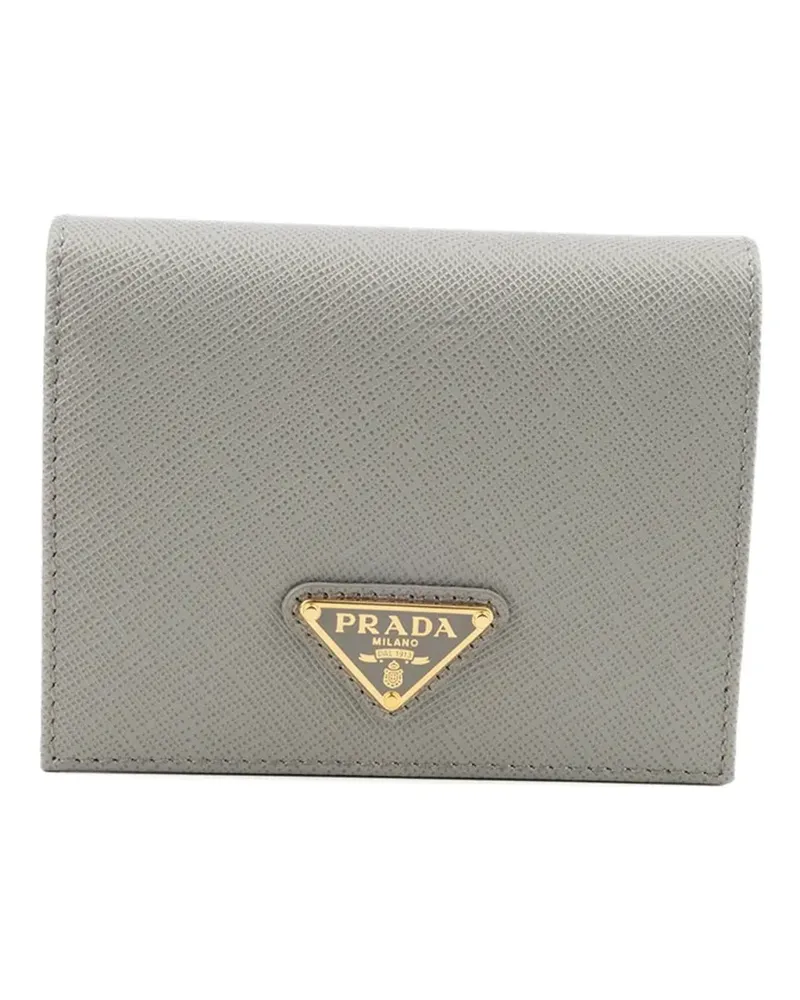 Prada small Saffiano-leather triangle-logo wallet - Grau Grau