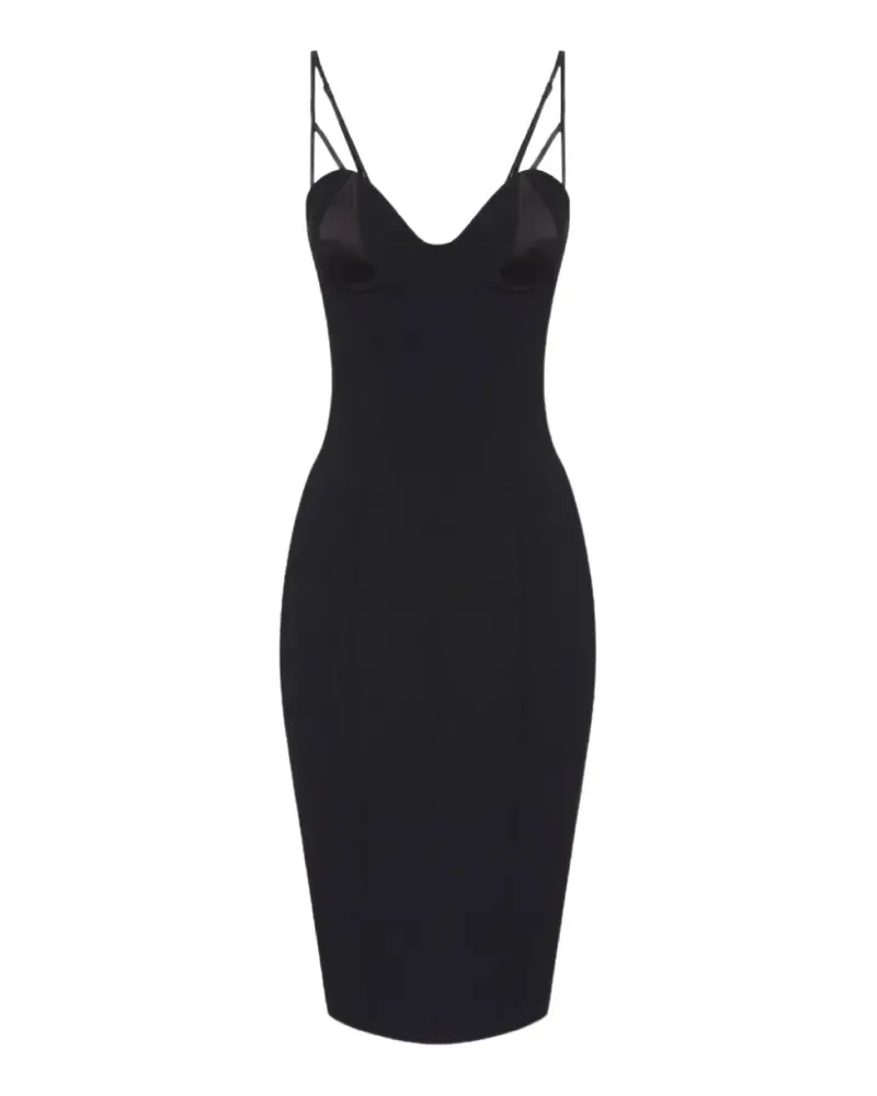 Elisabetta Franchi Midikleid mit Herzausschnitt - Schwarz Schwarz