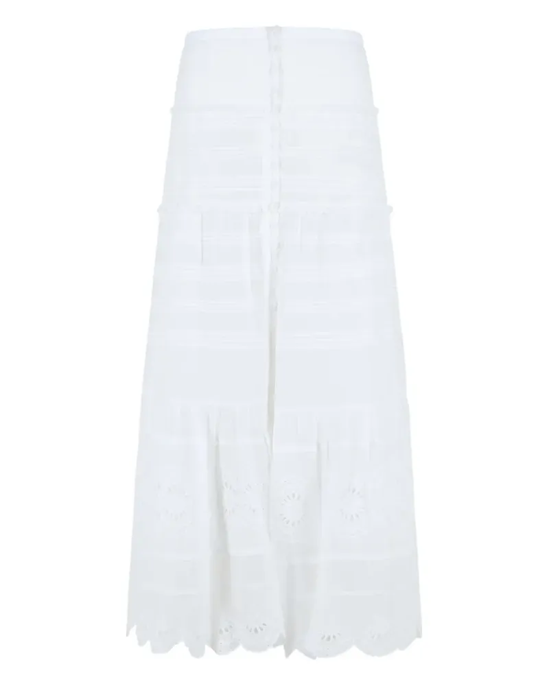 Isabel Marant Paoline button-fastening lace midi skirt - Weiß Weiß