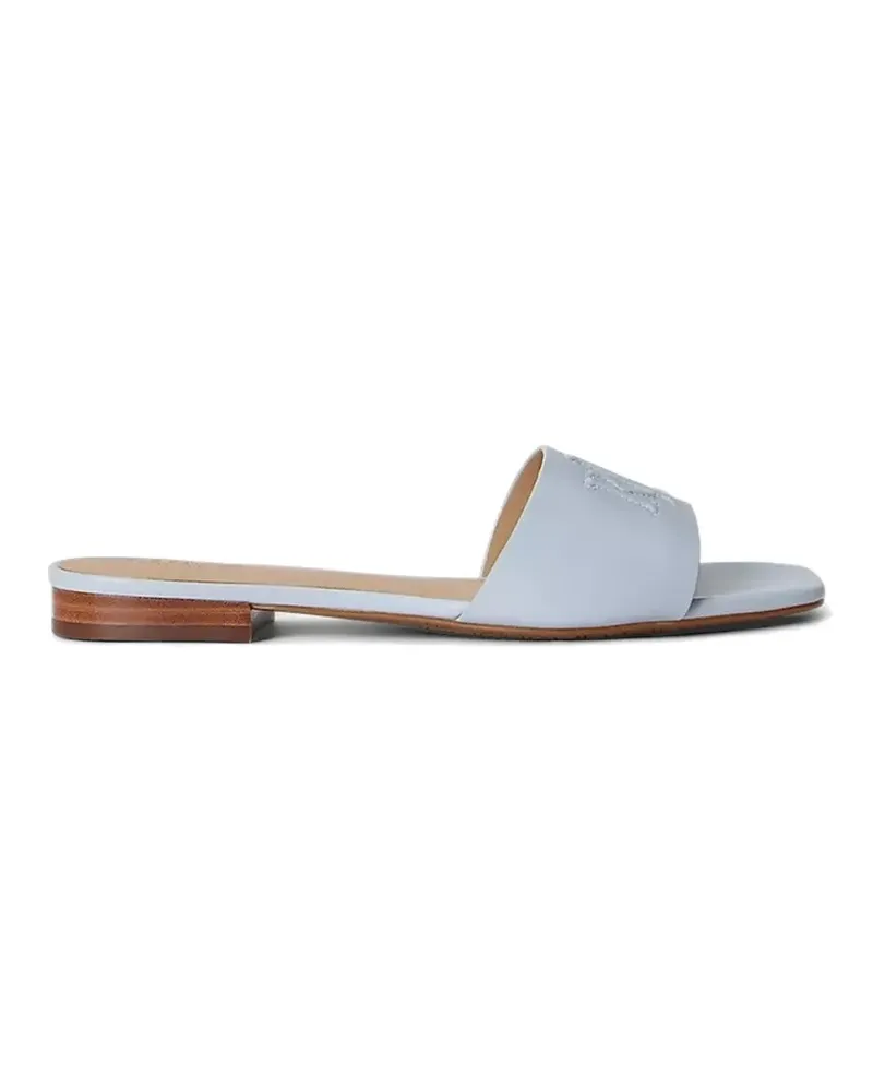 Ralph Lauren Everley logo-embroidered leather sandals - Blau Blau