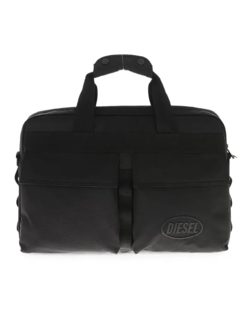 Diesel logo-patch briefcase - Schwarz Schwarz